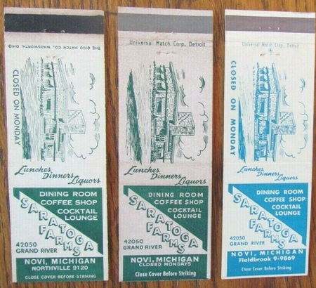 Saratoga Farms - Matchbook (newer photo)